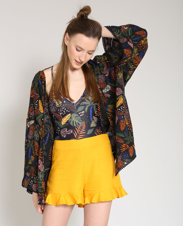 Kimono imprimé noir - Pimkie