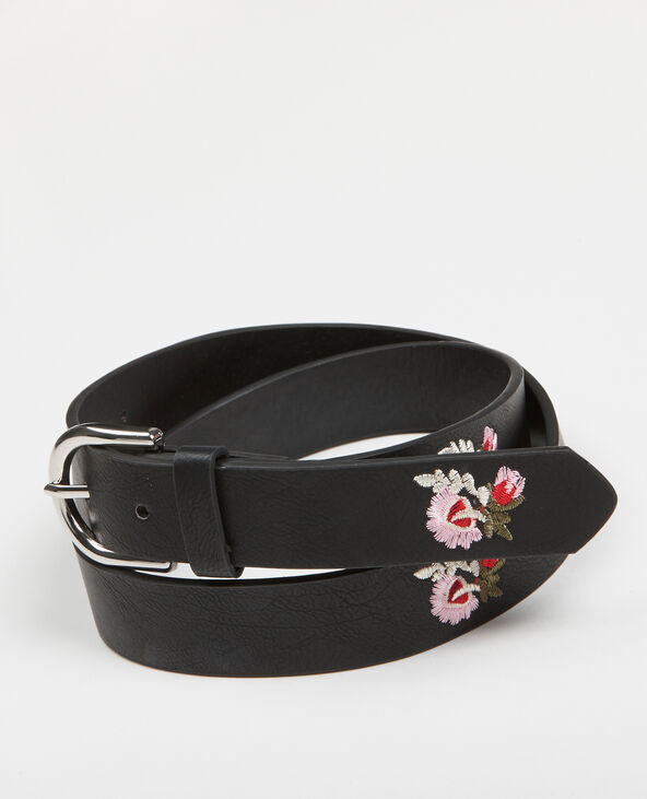 Ceinture brodée noir - Pimkie