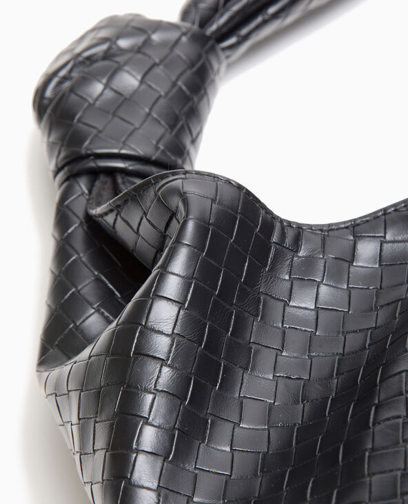 Grand sac XXL en simili tressé noir - Pimkie