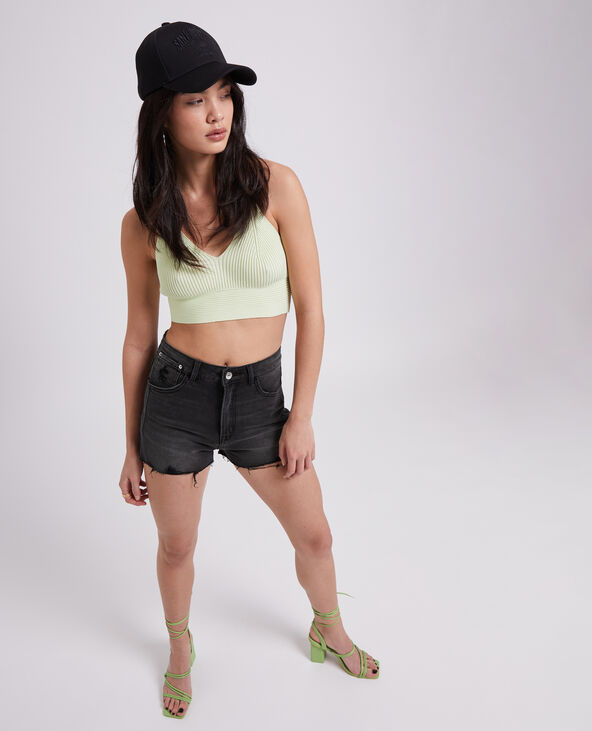 Short en jean destroy taille haute noir - Pimkie