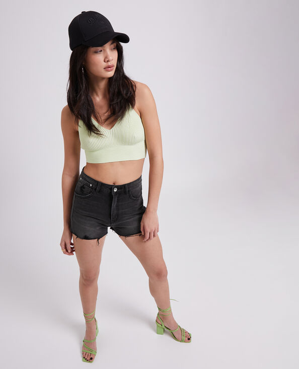 Short en jean destroy taille haute noir - Pimkie