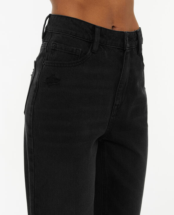 Jean mom taille haute trashé noir - Pimkie