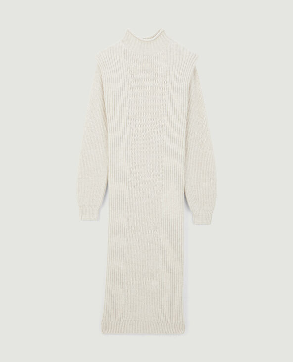 Robe pull longue avec effet épaulette sable - Pimkie