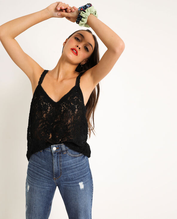 Top en dentelle noir - Pimkie