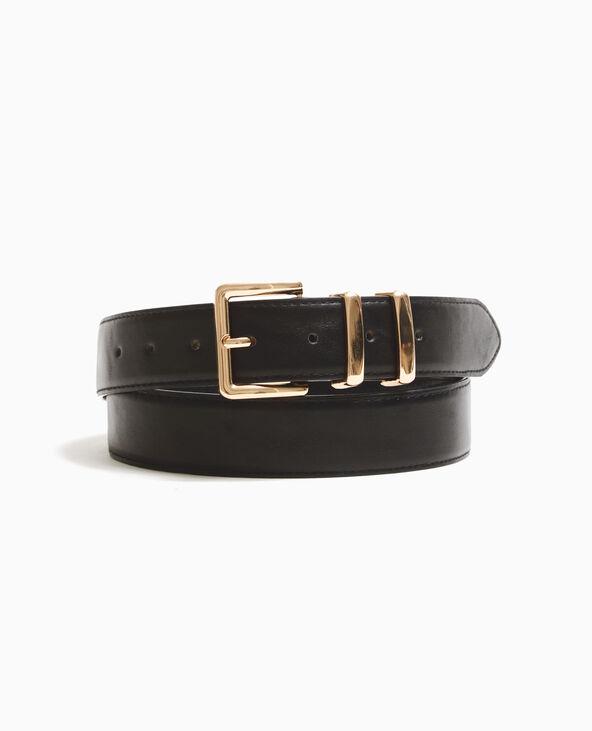 Ceinture en simili cuir avec boucle dorée noir - Pimkie
