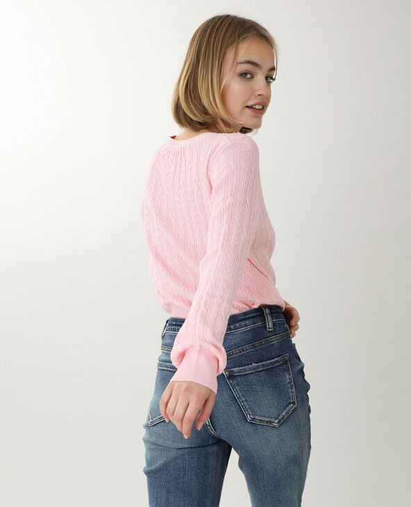 Gilet torsadé rose - Pimkie