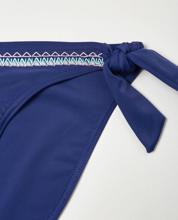 Culotte de bikini ethnique à nouer bleu marine - Pimkie