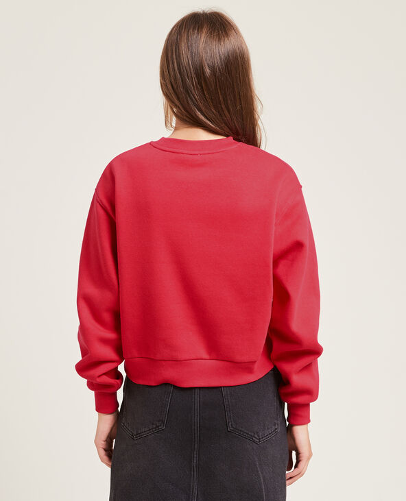 Sweat court en molleton rouge - Pimkie