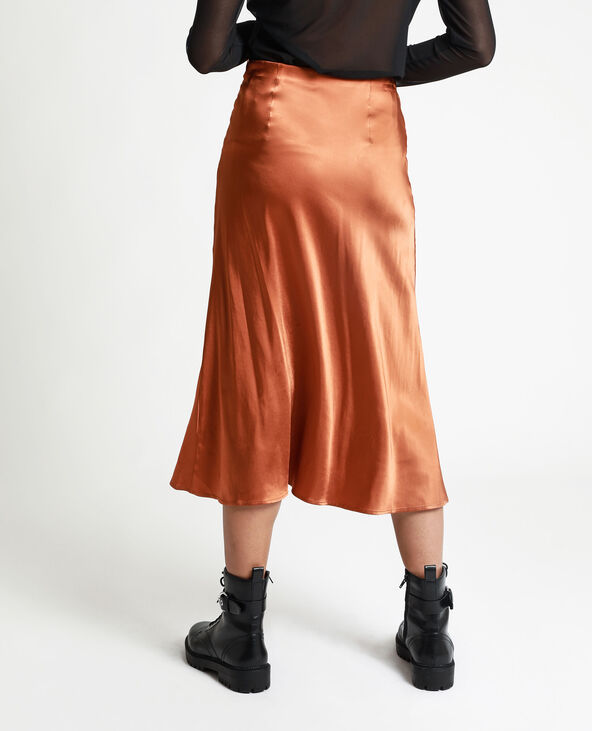 Jupe satin sales marron