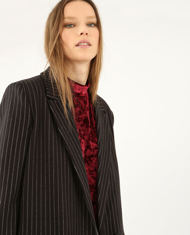 Blazer épais à rayures bleu marine - Pimkie