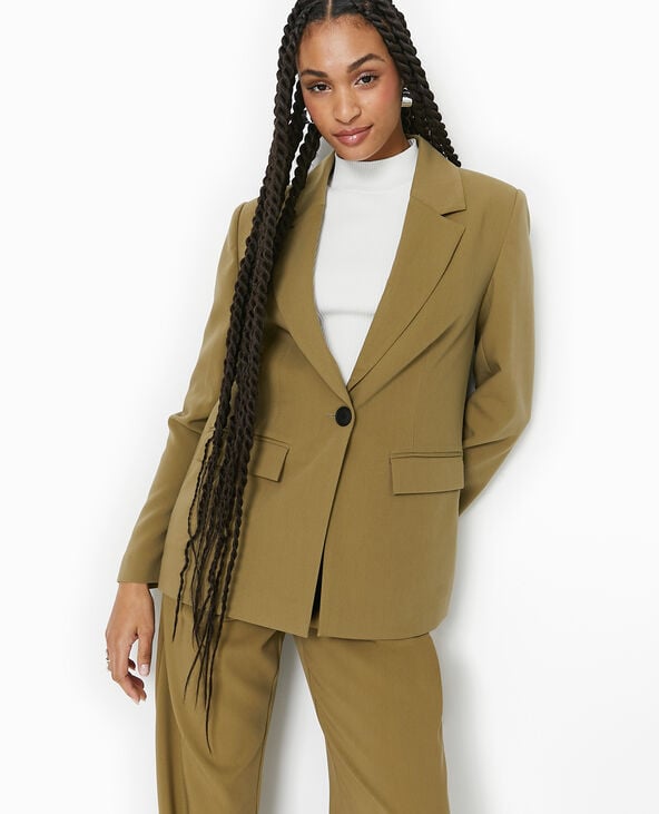 Veste blazer 1 bouton vert kaki - Pimkie