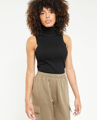 Top col roulé sans manches noir - Pimkie