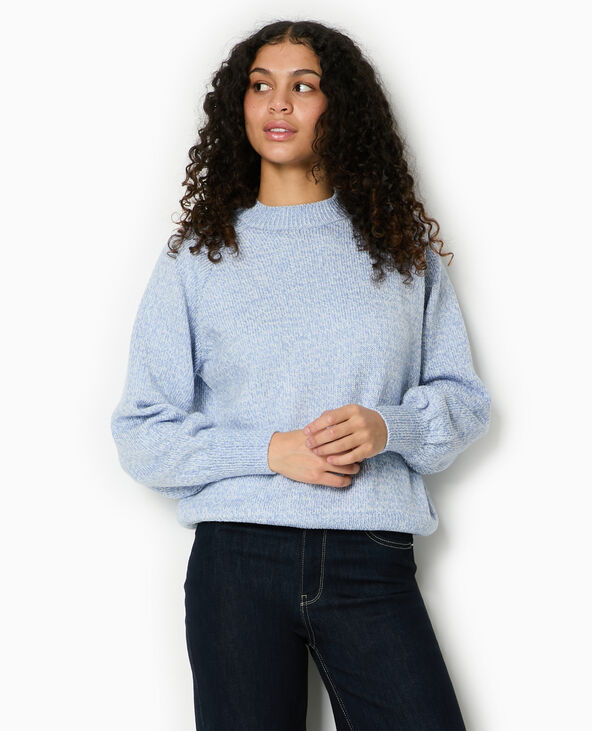 Pull oversize en maille moulinée bleu - Pimkie