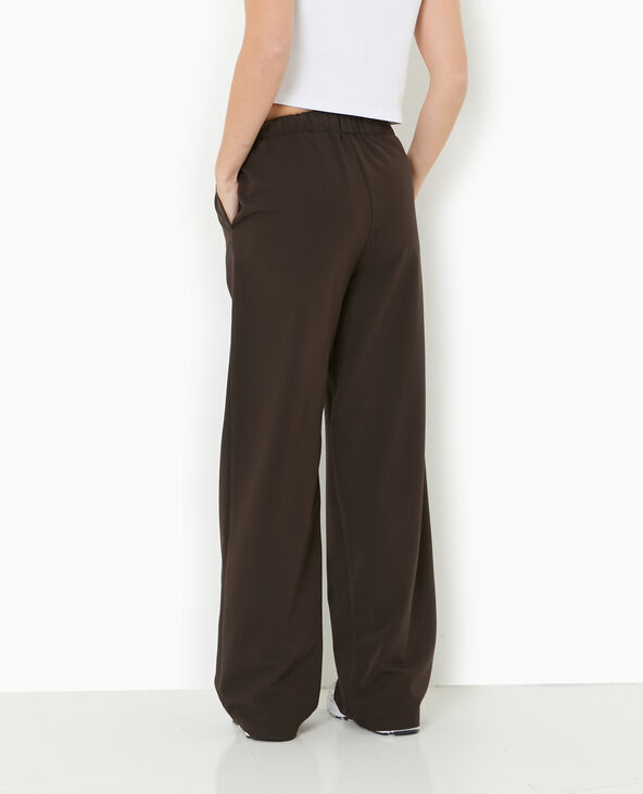 Pantalon large et fluide taille élastiquée marron - Pimkie