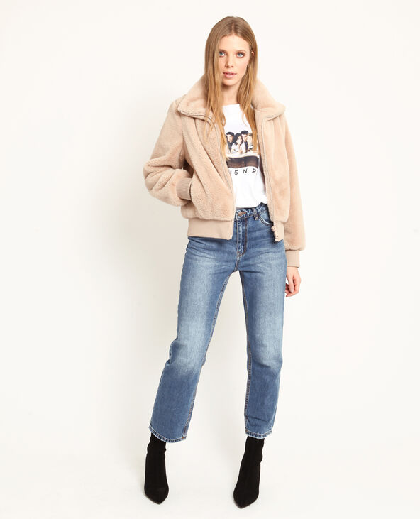 Blouson en fausse fourrure rose clair - Pimkie