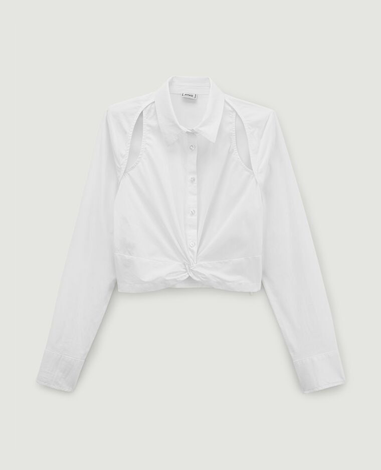 Chemise courte avec découpes blanc - Pimkie