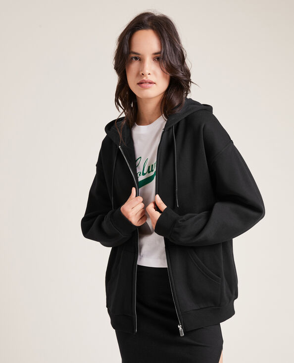Sweat zippé avec capuche noir - Pimkie