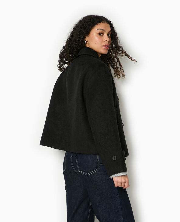 Manteau court et droit avec boutons duffle coat noir - Pimkie