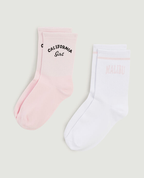 Lot de 2 paires de chaussettes rose - Pimkie