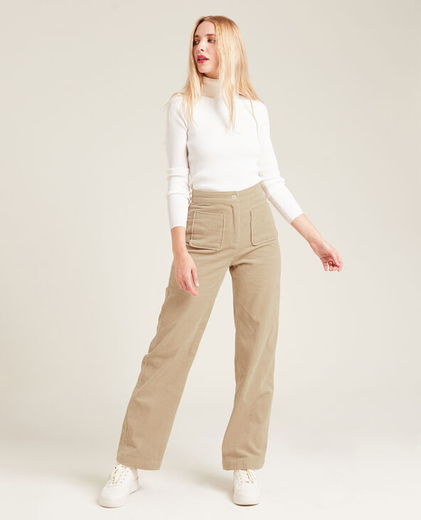 Pantalon droit en velours c tel