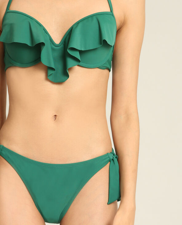 Bas de bikini échancré vert émeraude - Pimkie