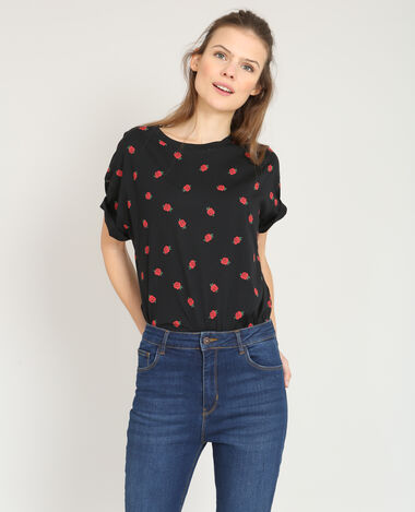 T-shirt imprimé noir - Pimkie