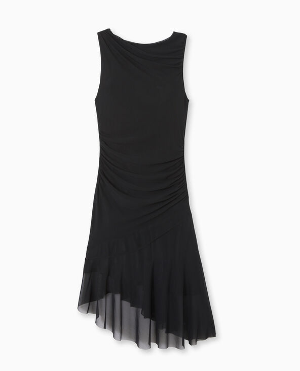 Robe asymétrique en mesh noir - Pimkie