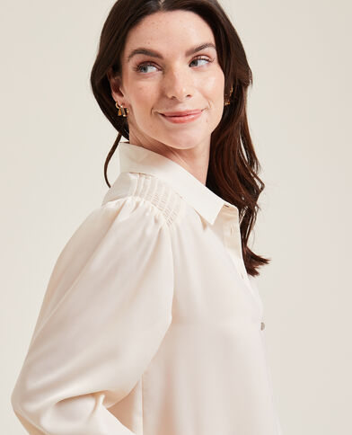 Chemise fluide avec boutons métal  beige - Pimkie