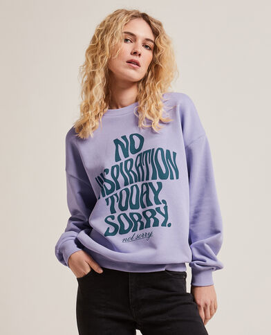 Sweat oversize col rond violet - Pimkie