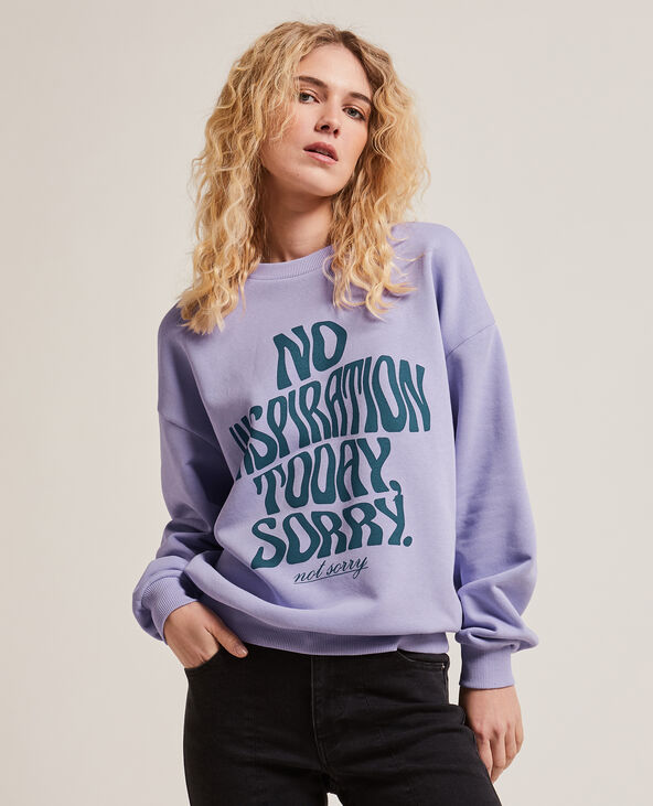 Sweat oversize col rond violet - Pimkie