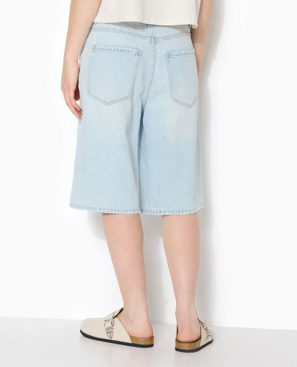 Bermuda en jean loose taille regular bleu clair - Pimkie