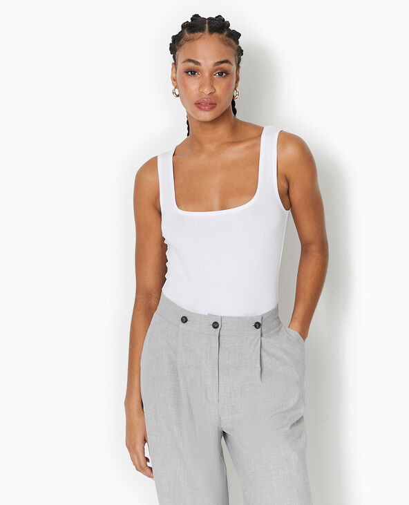 Débardeur stretch encolure carrée blanc - Pimkie