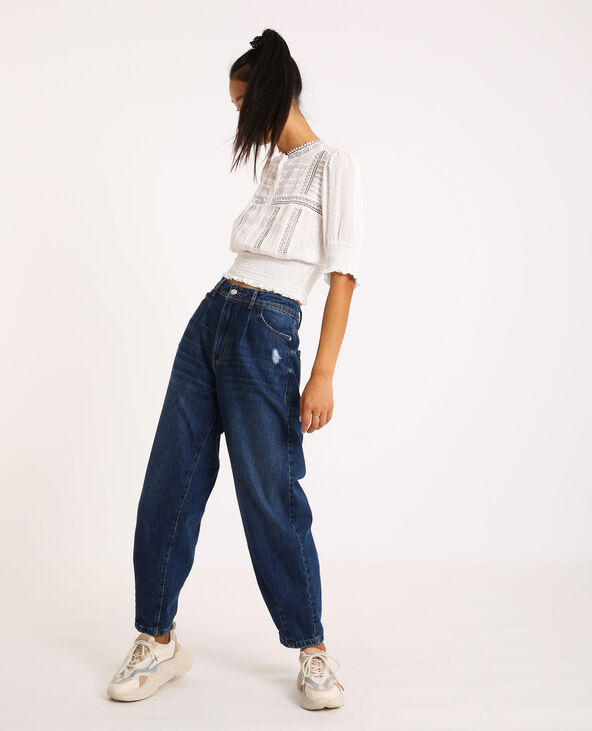 Chemisier court en dentelle blanc - Pimkie