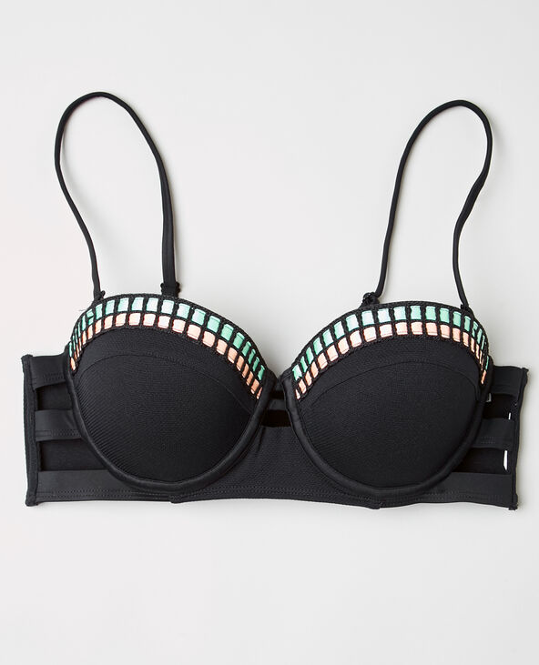 Haut de bikini bustier noir - Pimkie