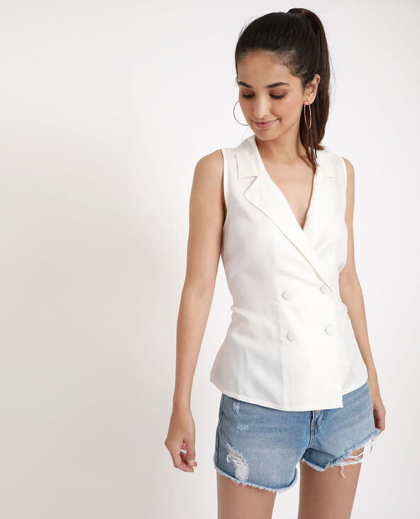 Chemisier sans manches blanc - Pimkie