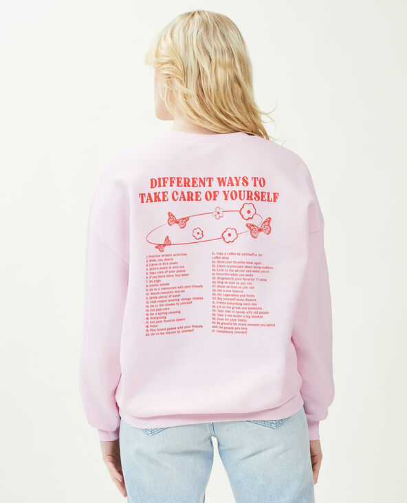 Sweat oversize col rond lilas - Pimkie