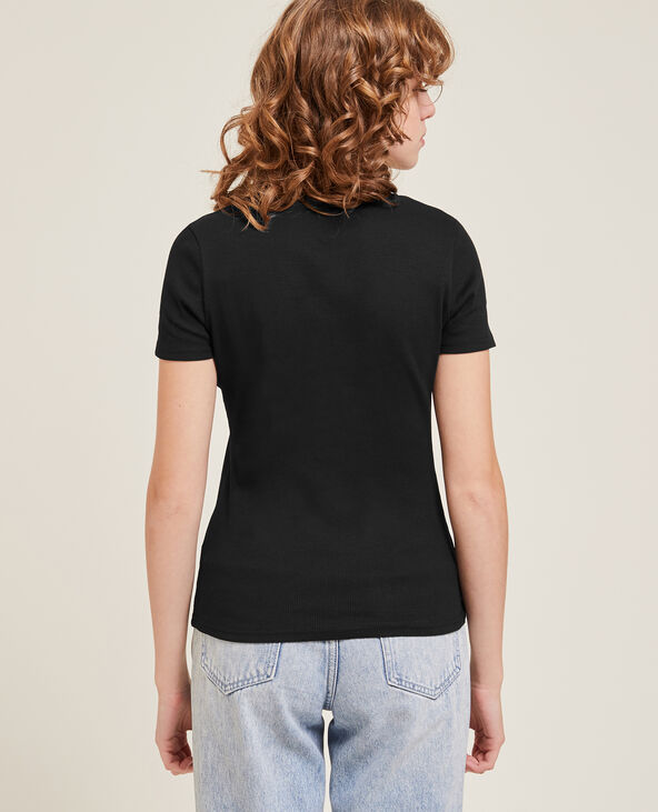 Top maille côtelée noir - Pimkie