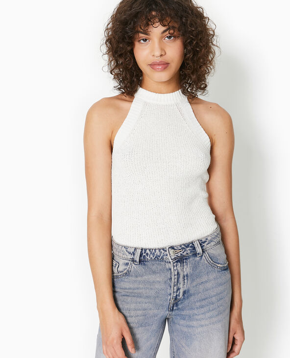 Top emmanchures américaines en maille blanc - Pimkie