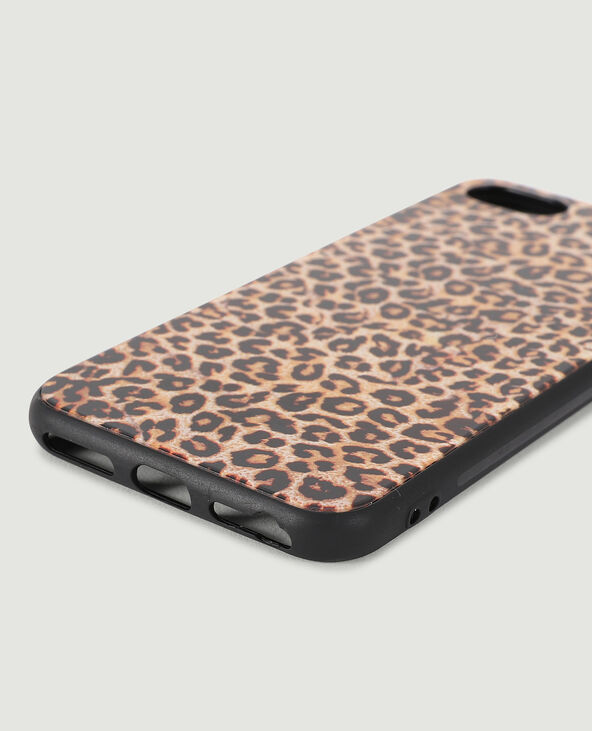 Coque iPhone en plastique rigide motif léopard marron - Pimkie