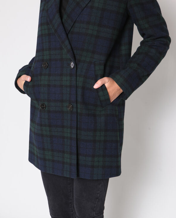 Manteau à carreaux noir - Pimkie