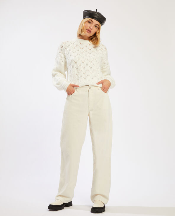 Pull maille ajourée blanc - Pimkie