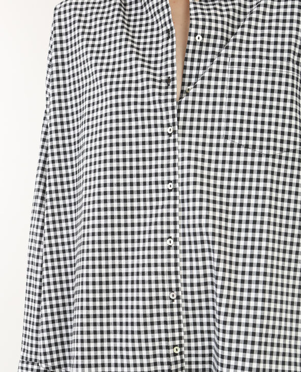 Chemise vichy ample noir - Pimkie