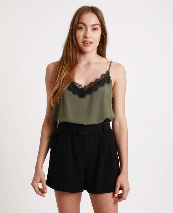Top à dentelle taupe - Pimkie