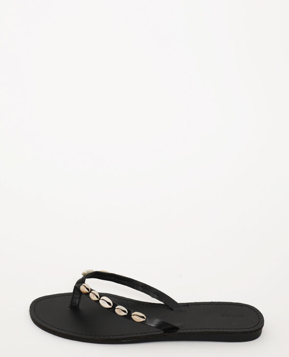 Tongs coquillages noir - Pimkie