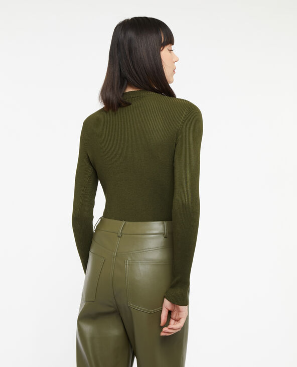 Pull en maille col rond vert kaki - Pimkie