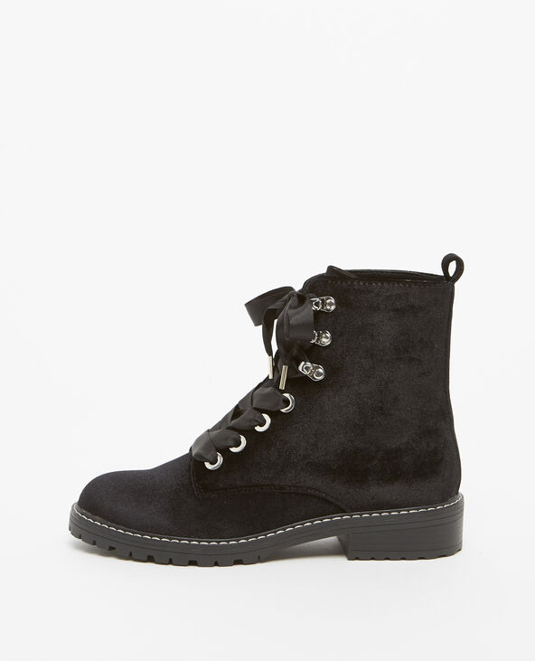Boots rangers velours noir - Pimkie