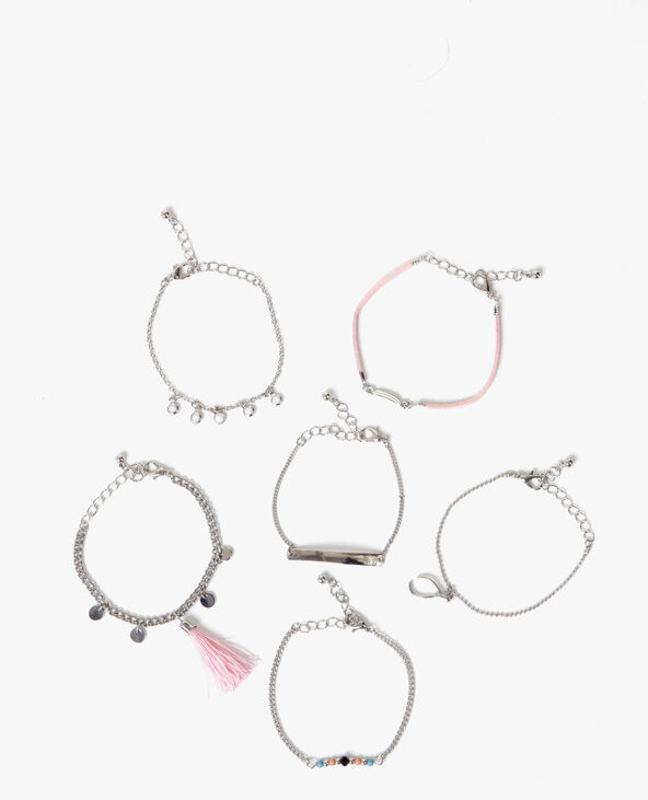Lot de 6 bracelets argenté - Pimkie