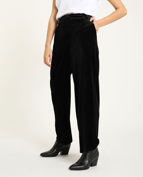 Pantalon velours noir sale femme