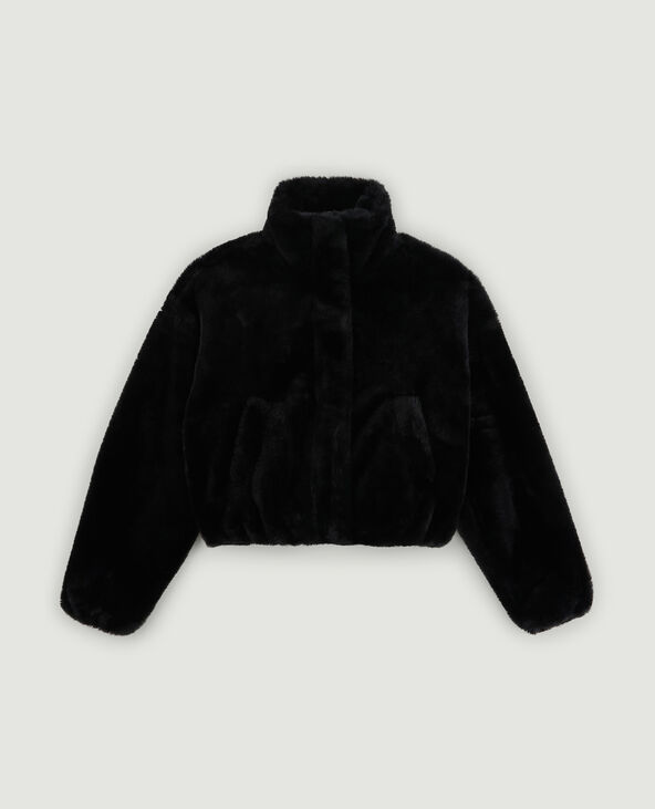 Blouson fausse fourrure noir - Pimkie
