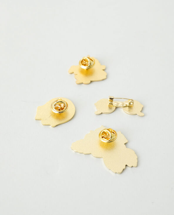 Lot de 4 pins gold & black noir - Pimkie